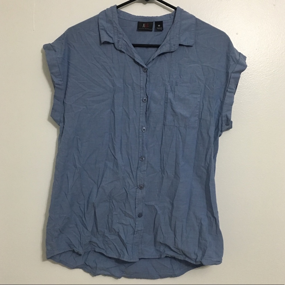 Blue button down blouse